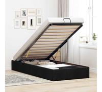 vidaXL Ottoman Bed Frame without Mattress Black Single Fabric