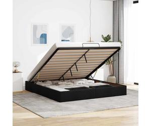 vidaXL Ottoman Bed Frame without Mattress Black Super King Fabric