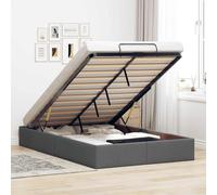 vidaXL Ottoman Bed Frame without Mattress Dark Grey Double Fabric