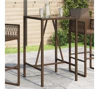 vidaXL Outdoor Bar Table Brown 70x70x110 cm Poly Rattan