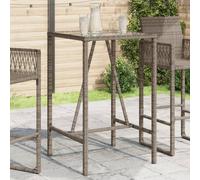 vidaXL Outdoor Bar Table Grey 70x70x110 cm Poly Rattan