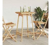 vidaXL Outdoor Bar Table Square 55x55x100 cm Bamboo bar outside table