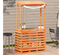 vidaXL Outdoor Bar Table with Roof Brown 112.5x57x195.5 cm Solid Wood