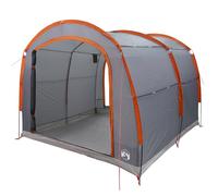 vidaXL Outdoor Bike Storage Tent Grey and Orange Polyester Polyethylene 105.5 X 94.5 X 75.2 in Weather Resistant Waterproof Zipper Closure Collapsible Lightweight Design Fits Four Bikes Cyclist