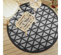 vidaXL Outdoor Carpet ARAKIL Black Ø160 cm PP