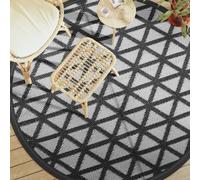 vidaXL Outdoor Carpet ARAKIL Black Ø200 cm PP