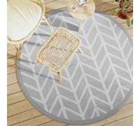 Outdoor Carpet ARAKIL Grey Ø160 cm PP Balcony Blanket Rug vidaXL