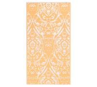 vidaXL Outdoor Carpet ARAKIL Orange and White 120x180 cm PP Rug Outdoor Blanket