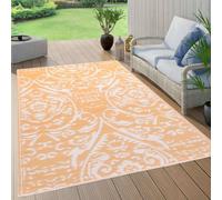 vidaXL Outdoor Carpet ARAKIL Orange and White 190x290 cm PP Rug Outdoor Blanket