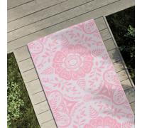 vidaXL Outdoor Carpet - Pink 80x250 cm Polypropylene Rug for Patio, Deck, Balcony, UV Resistant, Reversible, Easy to Clean