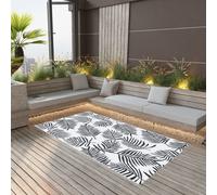 vidaXL Outdoor Carpet ARAKIL White and Black 190x290 cm PP