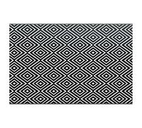 vidaXL Outdoor Carpet ARAKIL White and Black 190x290 cm PP, Balcony Carpet, Outd