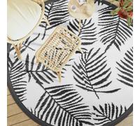 vidaXL Outdoor Carpet ARAKIL White and Black Ø200 cm PP