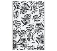 vidaXL Outdoor Carpet White and Black 190x290 cm PP Terrace Rug Patio Blanket