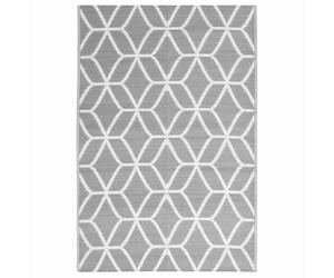 vidaXL Outdoor Carpet- Quality Polypropylene Grey Outdoor Rug with Unique Double Layer Jacquard Design, Size-140x200 cm for Patio, Balcony or Pool Area