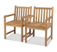 vidaXL 2x Teak Outdoor Chairs 58x60x90cm Garden Patio Furniture Seat Armchair