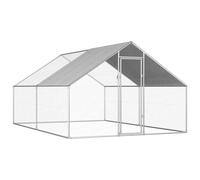 vidaXL Outdoor Chicken Cage 2.75x4x1.92 m Galvanised Steel, Silver