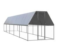 vidaXL Outdoor Chicken Cage 2x10x2 m Galvanised Steel