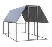 Vidaxl Outdoor Chicken Cage 2X4X2 M Galvanised Steel