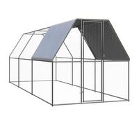 vidaXL Outdoor Chicken Cage - Galvanised Steel, Water- and UV- Roof, Spacious and Secure for Small Animals, Easy Assembly