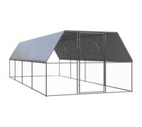 vidaXL Outdoor Chicken Cage 3x8x2 m Galvanised Steel