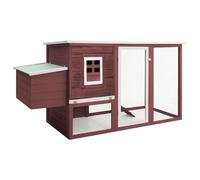 vidaXL Outdoor Chicken Cage Hen House with 1 Egg Cage Brown Wood