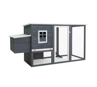 vidaXL Outdoor Chicken Cage Hen House with 1 Egg Cage Grey Wood