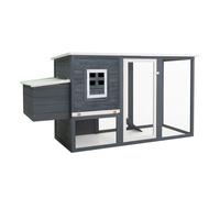 vidaXL Outdoor Chicken Cage Hen House with 1 Egg Cage Grey Wood Habitat Cage