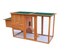 vidaXL Outdoor Chicken Cage Hen House with 1 Egg Cage Wood, Brown