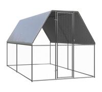 vidaXL Outdoor Chicken Cage 2x4x2 m Galvanised Steel UK GF0