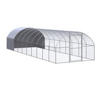 vidaXL Outdoor Chicken Coop 3x10x2 m Galvanised Steel, Silver