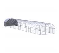 vidaXL Outdoor Chicken Coop 3x20x2 m Galvanised Steel Garden Poultry House