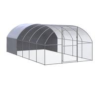vidaXL Outdoor Chicken Coop 3x6x2 m Galvanised Steel Garden Poultry House
