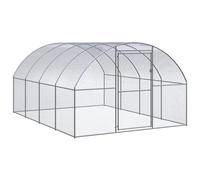 vidaXL Outdoor Chicken Coop 3x4x2 m Galvanised Steel Garden Poultry House