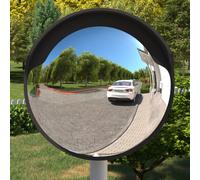 Convex Traffic Mirror PC Plastic Road Black/Orange Multi Sizes vidaXL