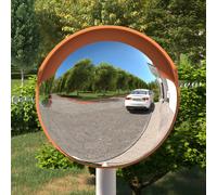 vidaXL Outdoor Convex Traffic Mirror Orange Ø30 cm Polycarbonate