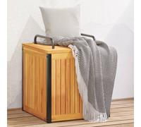 vidaXL Outdoor Cushion Box - Brown Solid Acacia Wood & Steel - 45x45x45/53 cm
