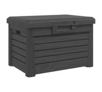 vidaXL Outdoor Cushion Box, Storage Box for Garden Patio, Deck Box with Lid, Storage Container for Tools, Modern Style, Anthracite Polypropylene
