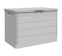 vidaXL Outdoor Cushion Box, Storage Box for Garden Patio, Deck Box with Lid, Storage Container for Tools, Modern Style, Grey Polypropylene