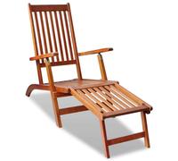 vidaXL Outdoor Deck Chair with Footrest Solid Acacia Wood UK HOT