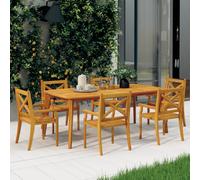 vidaXL Outdoor Dining Chairs 6 pcs Solid Wood Acacia, Brown