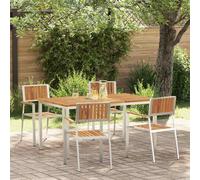 vidaXL Outdoor Dining Set 5 pcs Brown Solid Acacia Wood