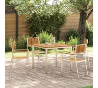 vidaXL Outdoor Dining Set 5 pcs Solid Acacia Wood and Stainless Steel