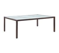 vidaXL Outdoor Dining Table Brown 200x150x74 cm Poly Rattan UK HOT