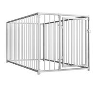 vidaXL Outdoor Dog Kennel 100x200x100cm Silver House Pet Cage Animal Shelter