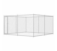 vidaXL Outdoor Dog Kennel Steel Pet Animal Cages House Puppy Shelter Runs