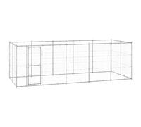 vidaXL Outdoor Dog Kennel Galvanised Steel 12.1 m? Puppy Enclosure Dog Cage