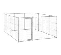 vidaXL Outdoor Dog Kennel Galvanised Steel 14.52 m? Patio Puppy Dog House Cage