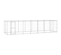 vidaXL Outdoor Dog Kennel Galvanised Steel 16.94 m? Puppy Enclosure Dog Cage