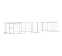 vidaXL Outdoor Dog Kennel Galvanised Steel 21.78 m? Puppy Enclosure Dog Cage